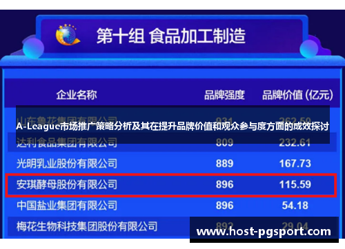 A-League市场推广策略分析及其在提升品牌价值和观众参与度方面的成效探讨