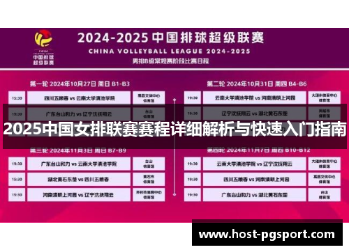 2025中国女排联赛赛程详细解析与快速入门指南